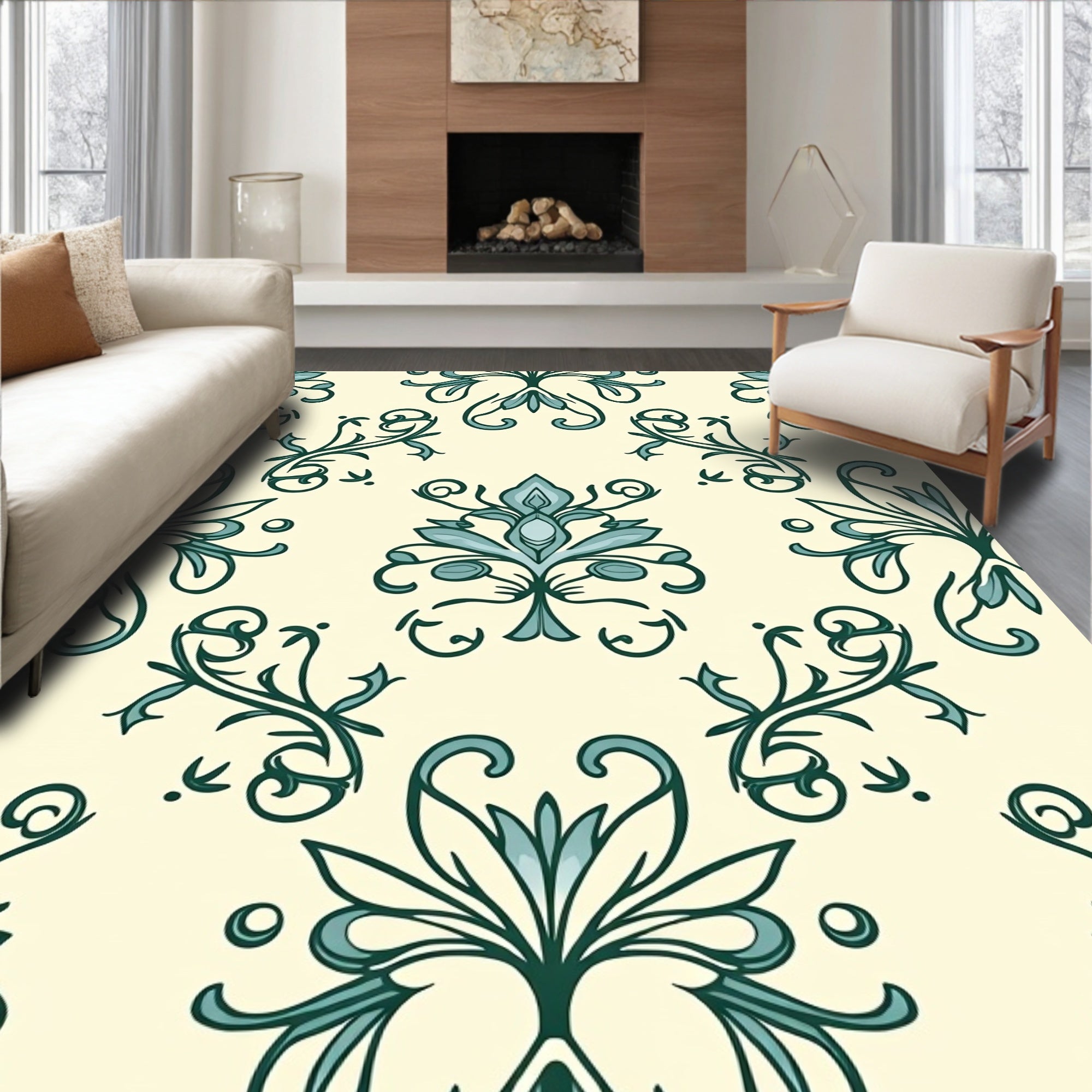 Enchanting Floral Symphony Damask Nouveau Inspired Jewel (Ivory) - ODIKA