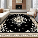 Artisan Medallion Tapestry with Baroque Flourish Motifs(Black)
