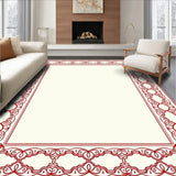 Interlocking Maze Motif with Ornate Filigree Accents(Red)