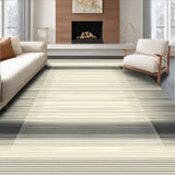 Contemporary Black Area with Linear Design(Beige)