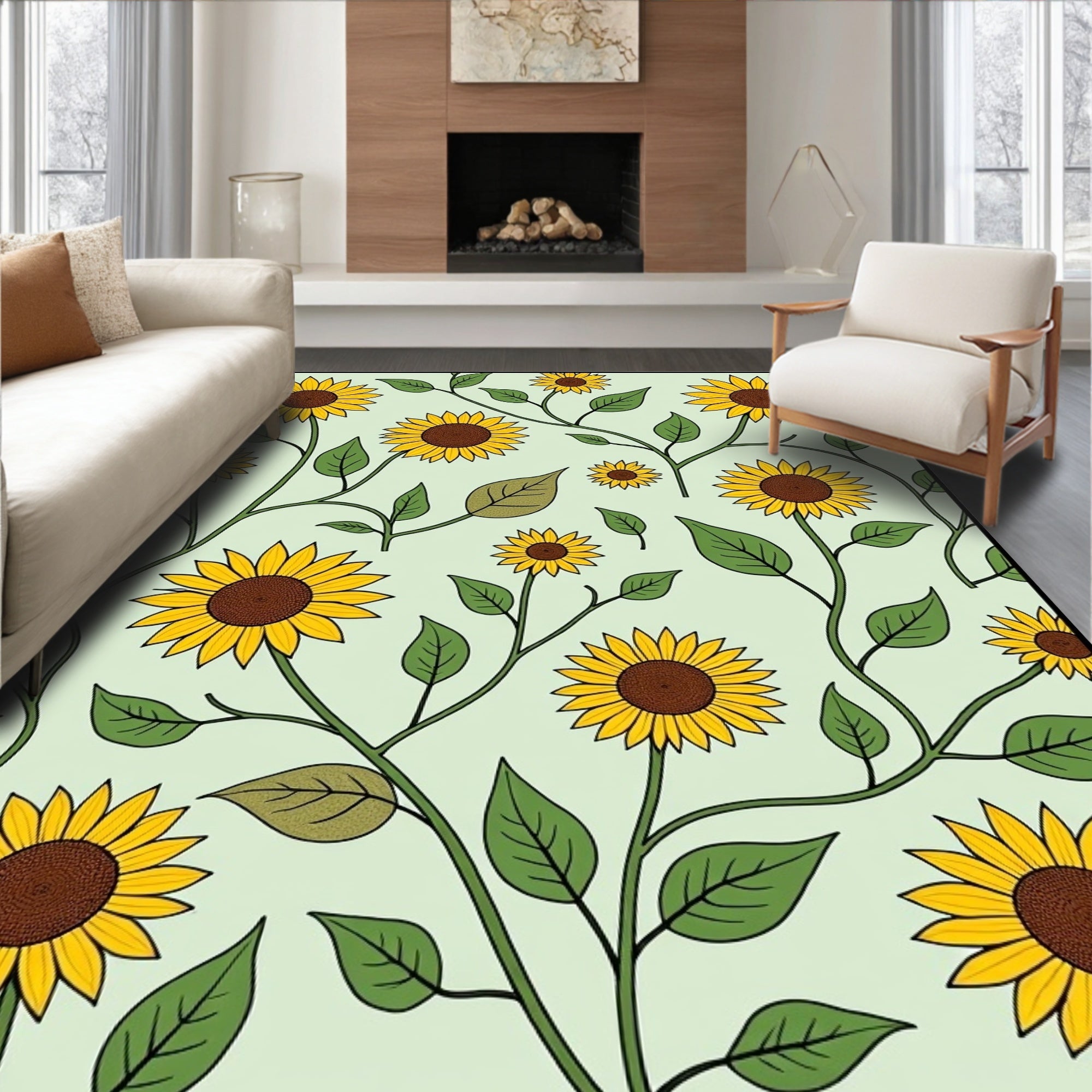 Pastoral Garden Adorned With Sunflower Embellishments (Yellow) - ODIKA