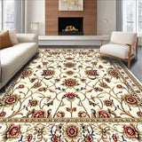 Ultra Soft Area Rug, Non Slip, Stain Resistant, Washable Area Rugs for Living Room, Bedroom, Washable Light Brown Bedroom Floral Area Rug(Beige)