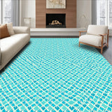 Wave Interlocking Lattice Basketweave Mosaic(Blue)