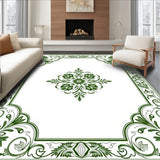 Medallion Floral Centerpiece with Ornate Border Detailing (Green)