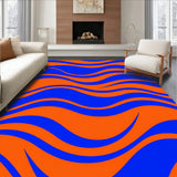 Flowing Wave Contemporary Abstract Undulating Modern Floor Art(Orange)