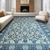 Chic Area with Striking Blue and Beige Abstract Motifs for Spaces(Blue)