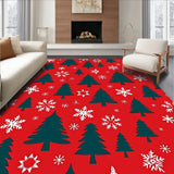 Festive Pine Tree with Snowflake Motifs Holiday(Red)