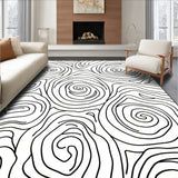 Elegant Swirl Waves Contemporary Abstract (Black)