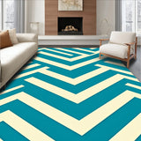 Chevron Zigzag Stripe Plush Anti Slip(Teal)