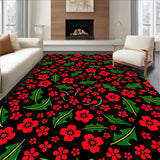Abstract Holly Berry Clusters with Curved Leafy Vines(Red)