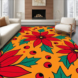 Poinsettia Blossom Mosaic with Holly Leaf Detailing Christmas(Orange)