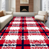 Festive Checkered Plaid with Bold Contrasting Stripes(Red)
