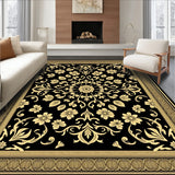 Vintage Distressed Floral Medallion Arabesque Motif Elegant Tapestry(Black)