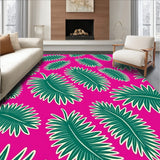 Tropical Palm Frond Collection Decorative Floor Covering(Pink)