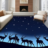 Reindeer Welcome with Starry Night Sky Background(Blue)