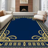 Frosted Lace Tapestry Featuring Twinkling Holiday Filigree and Baroque Swirls(Blue)