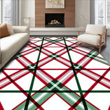 Festive Plaid Holiday Decorative Floor Covering(Red)