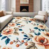 Ultra Soft Area Rug, Non Slip, Stain Resistant, Washable Area Rugs for Living Room, Bedroom, Modern Floral Non-Shed(Beige)