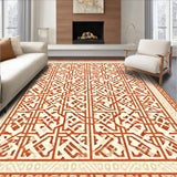 Rustic Terracotta Trellis Beige Accent(Orange)