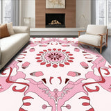 Enchanted Garden Floral Medallion Design with Intricate Petal Motifs(Pink)
