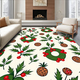 Festive Pine Wreath Holiday Doormat Decorative Indoor(Green)