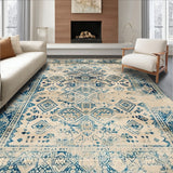 Geometric Vintage Distressed Over Dyed Beige Blue Collection(Beige)