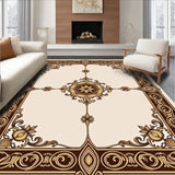 Victorian Revival Palmette Scrollwork with Interlocking Florals(Brown)