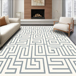 Modern Maze Motif with Subtle Contrast Borders and Minimalist (White) - ODIKA