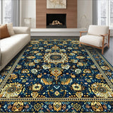 Faux Wool Floral Non Slip Beige Brown(Blue)