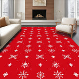 Elegant Yuletide Celebration Enchanting Decorative Floor Covering(Red)