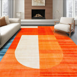 Vibrant Orange & Blue Area Contemporary(Orange)