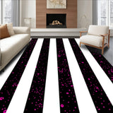 Monochrome Striped With Polka Dot Accents And Bold Contrast(Black)