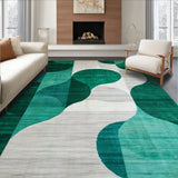 Elegant Abstract Scallop Area with Geometric Shapes and Modern Flair(Green)