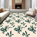 Botanical Damask Design with Faded Elegance Motifs (Beige) - ODIKA
