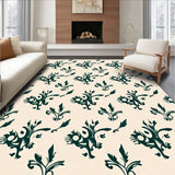 Botanical Damask Design with Faded Elegance Motifs (Beige) - ODIKA