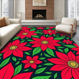 Poinsettia Bloom Festive Floral Holiday Season Decorative(Red)