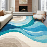 Coastal Breeze Oval Braided Nautical Inspired Home(Blue)