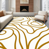 Abstract Wavy Curves Modern Artistic (Gold)