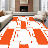 Rustic Checkered Design with Vibrant Orange Stripes and Bright Contrast(Orange)