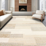 Beige Area Textured Abstract Design(Beige)