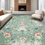 Ultra Soft Area Rug, Non Slip, Stain Resistant, Washable Area Rugs for Living Room, Bedroom, Distressed Floral Boho(Beige)
