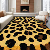 Ultra Soft Area Rug, Non Slip, Stain Resistant, Washable Area Rugs for Living Room, Bedroom, Leopard Print Faux Fur Bedroom Accent Rug(Beige)
