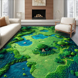 Educational Earth Tones Map Motif(Green)