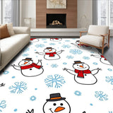 Festive Holiday Snowman Doormat Collection Whimsical Character Design(White)