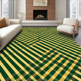 Highland Crisscross Tartan Decorative Floor Covering(Green)