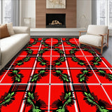 Heritage Plaid Interlocking Stripe with Holiday Pine Accents(Red)