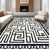 Garden Maze Interlocking Pathways Elegant Crosshatch(Beige)