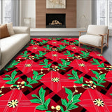 Classic Tartan Checkered with Festive Holly Accent Motifs(Red)