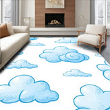 Celestial Puff Motif with Whimsical Contour Design(Blue)