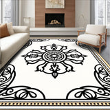 Classic Fretwork Medallion with Art Nouveau Scroll Detailing (Black) - ODIKA